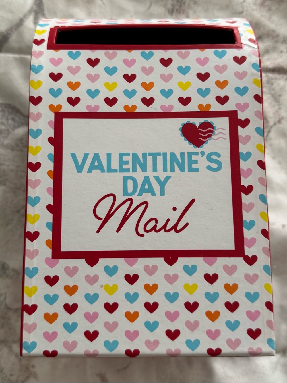 Valentine's Day Mail Box - Multicolor Heart Party Mailbox, size 10x5 festive